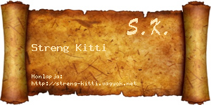 Streng Kitti névjegykártya